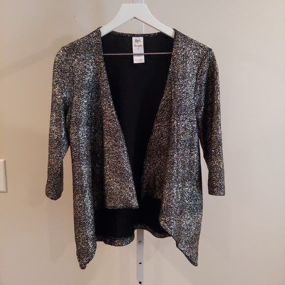 Rock 45 Wrangler Cardigan Size Medium Metallic Sparkle Rodeo Concert 3/4 Sleeve - Picture 1 of 6